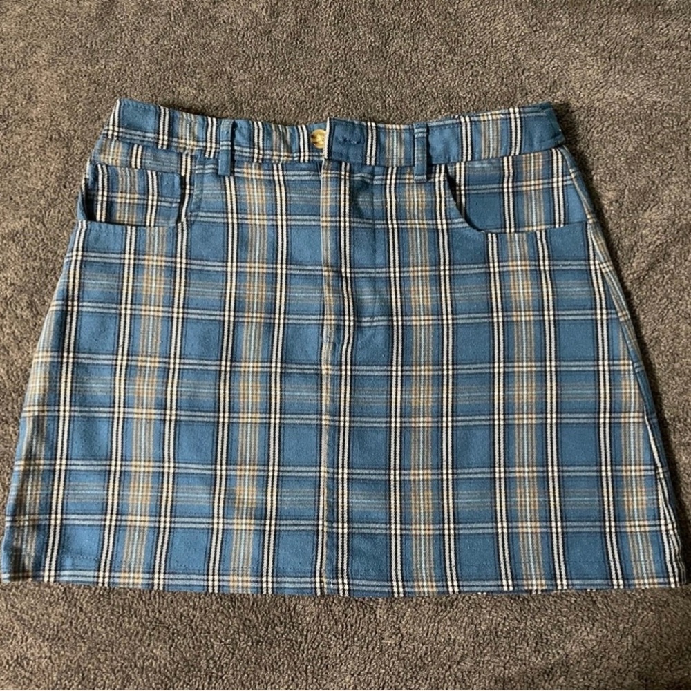 Forever 21 Blue Plaid Skirt Size Medium